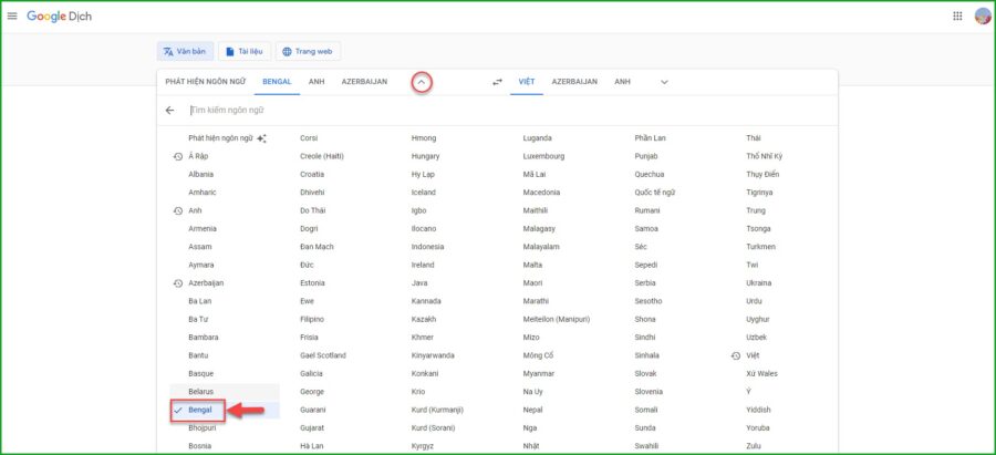 Chon tieng Bengal de dich 