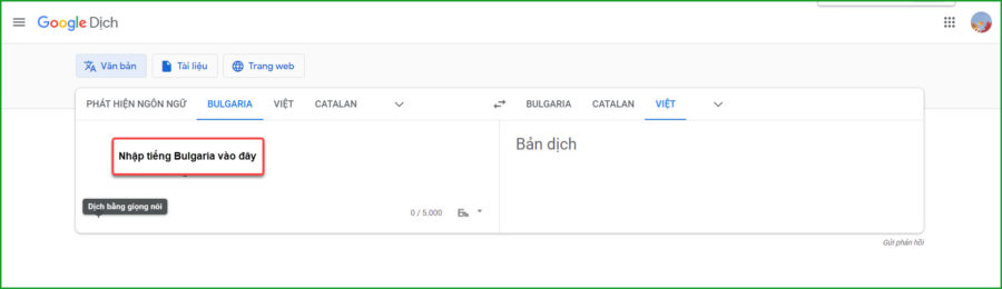 Nhap tieng Bulgaria vao day
