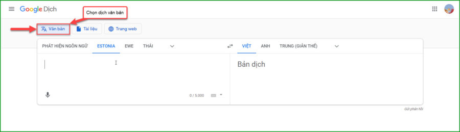 Chon dich van ban tieng Estonia