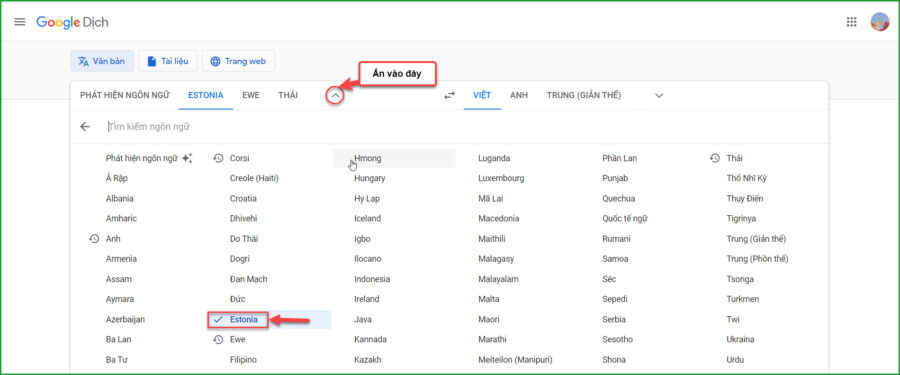 An vao tieng Estonia de dich 