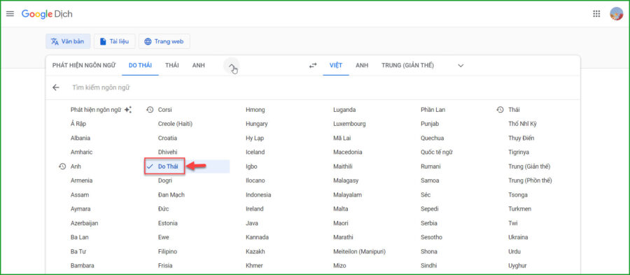 Chon tieng Do Thai de dich 