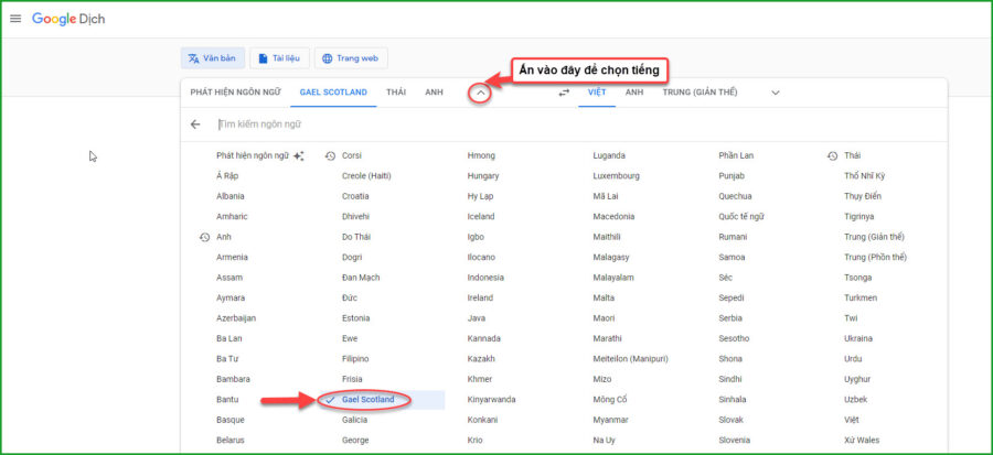 Chon tieng Gael Scotland de dich 