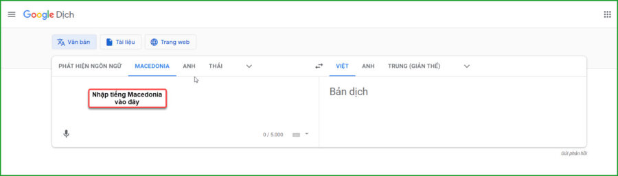 Nhap tieng Macedonia de dich 