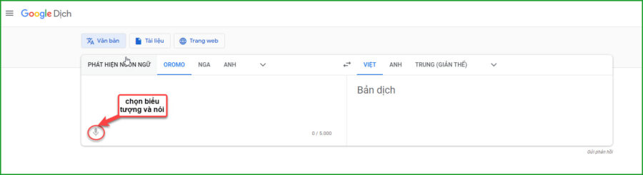 Chon bieu tuong ghi am va bat dau noi tieng Oromo